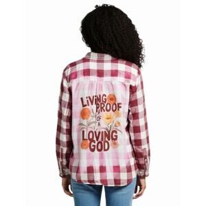In The Waiting God Is Working Repurposed Christian Theme Plaid Shirt, XXL